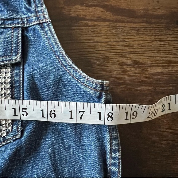 Vintage Lev’s Women’s Custom Jewelled Jean Jacket Vest Y2K 90’s Cotton Retro - Picture 7 of 9